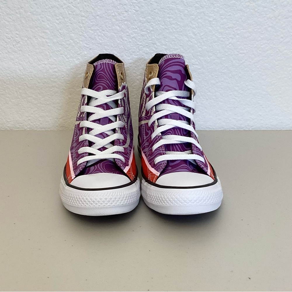 Converse 7 New Willy Wonka Chuck Taylor All Star High Purple Swirl Sneakers - Picture 4 of 15